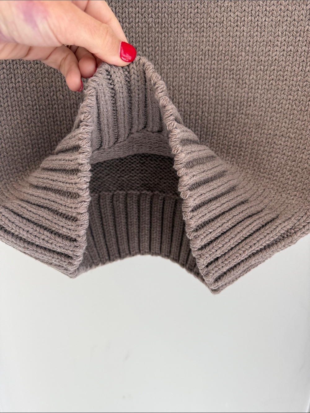 Zara Sleeveless Ribbed Mock Neck Sweater Vest - Taupe - Picture 10 of 11